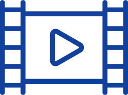 filmstrip with play symbol in center