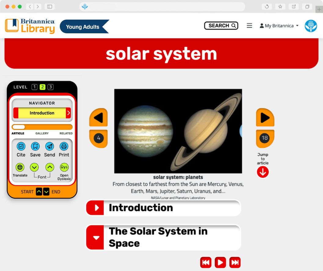 Britannica library image of solar system article