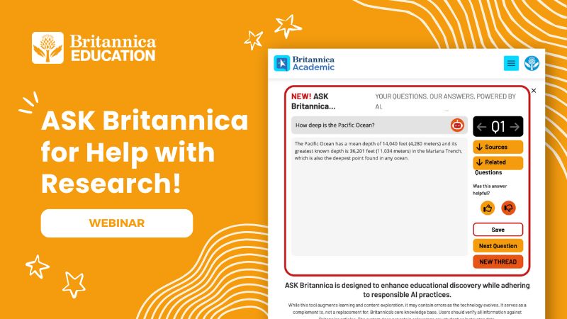 ASK Britannica for Help with Research! webinar cover
