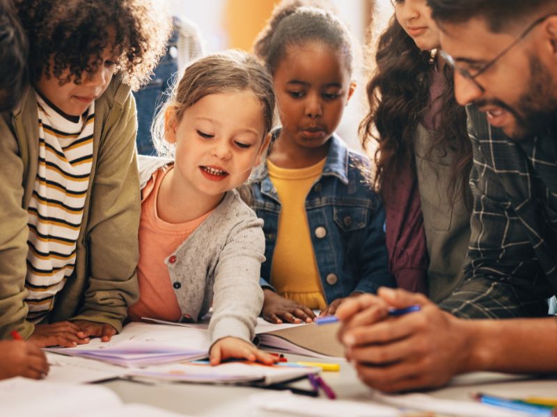 Students doing art - Option 1