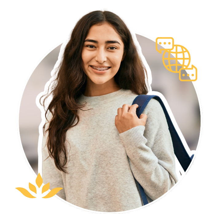 smiling student with backpack