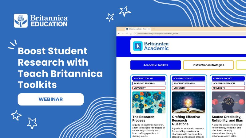 Boost Student Research with Teach Britannica Toolkits webinar cover