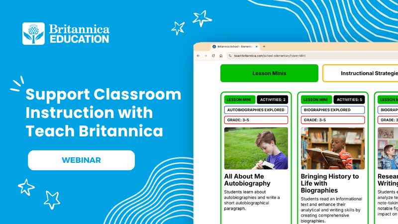 Support Classroom Instruction with Teach Britannica webinar cover