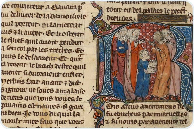 This writing of a King Arthur story dates back to the year 1310.