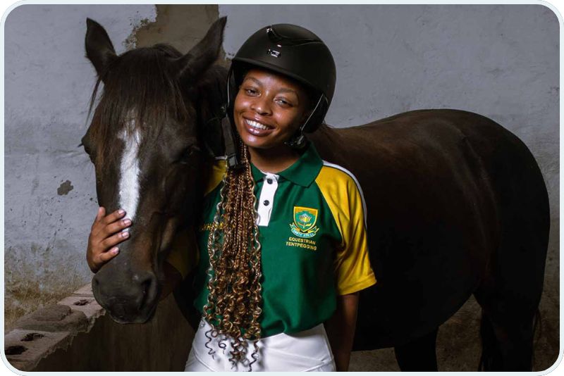 Khosi Dlomo and her horse