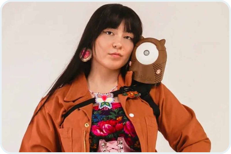 Inventor Danielle Boyer with her Skobot robot