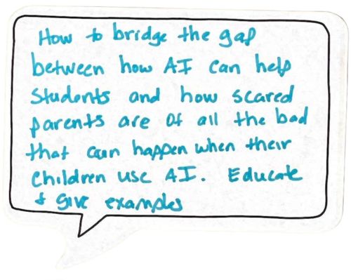 How to bridge the gap between how AI can help students and how scared parents are of all the bad that can happen when their children us AI. Education + give examples.