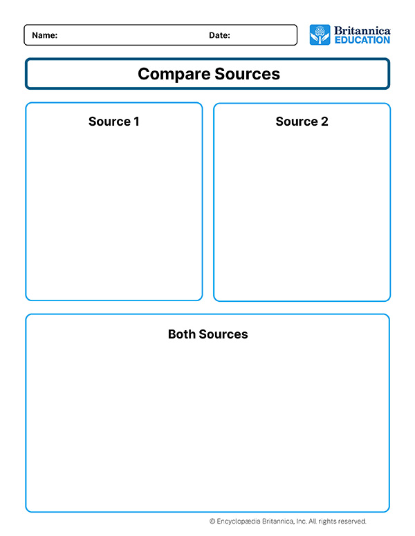 Compare sources graphic organizer