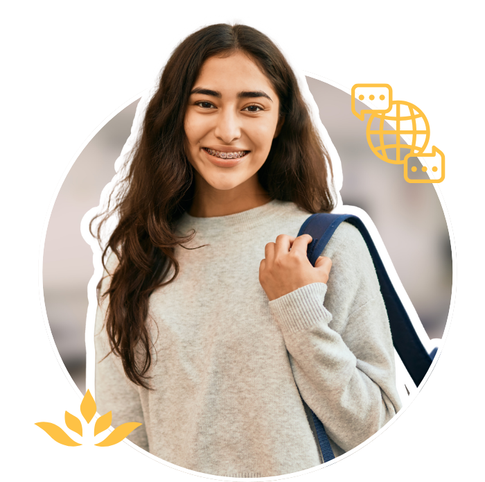smiling student with backpack